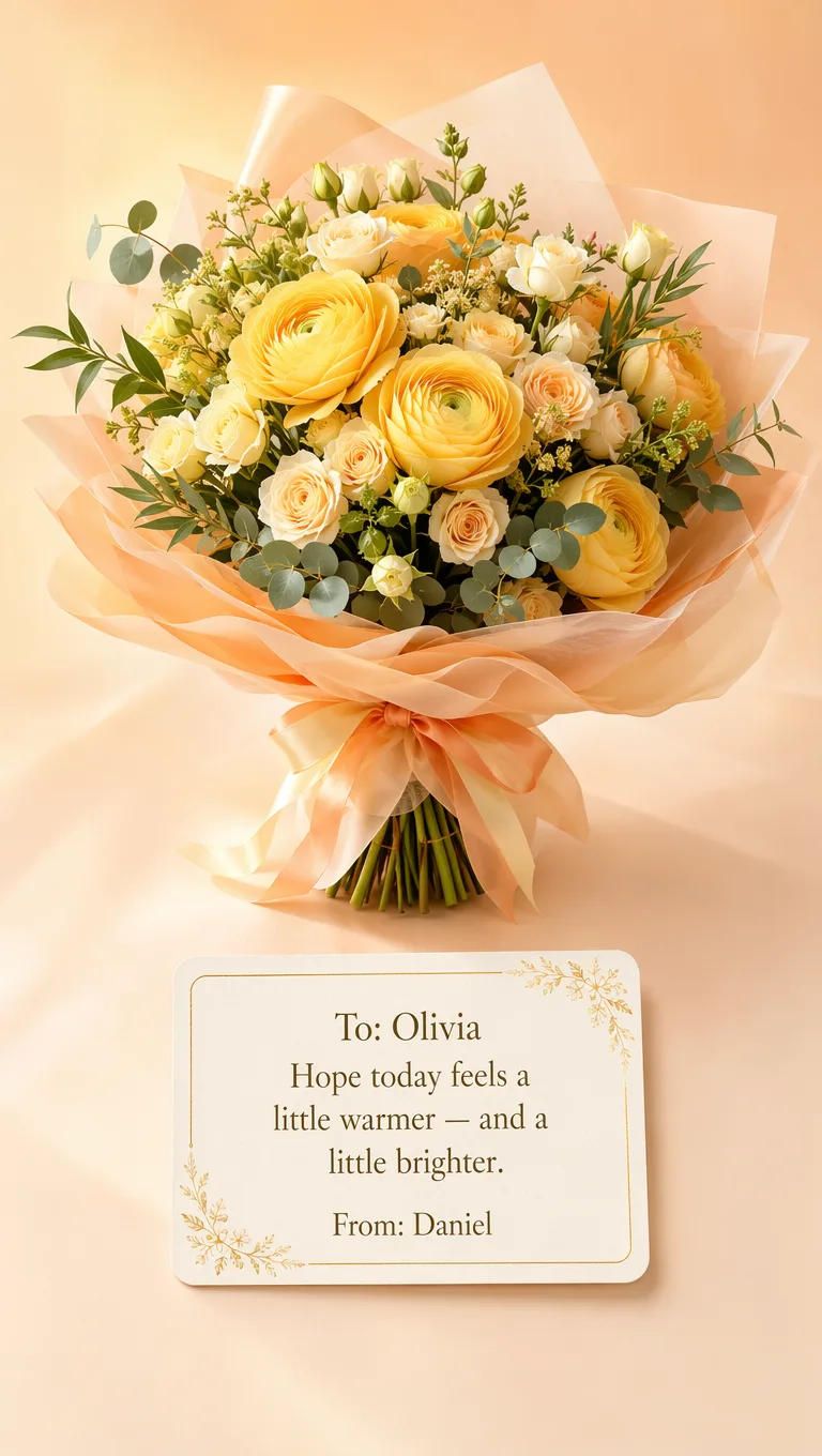 Butter yellow — To Olivia · From Daniel