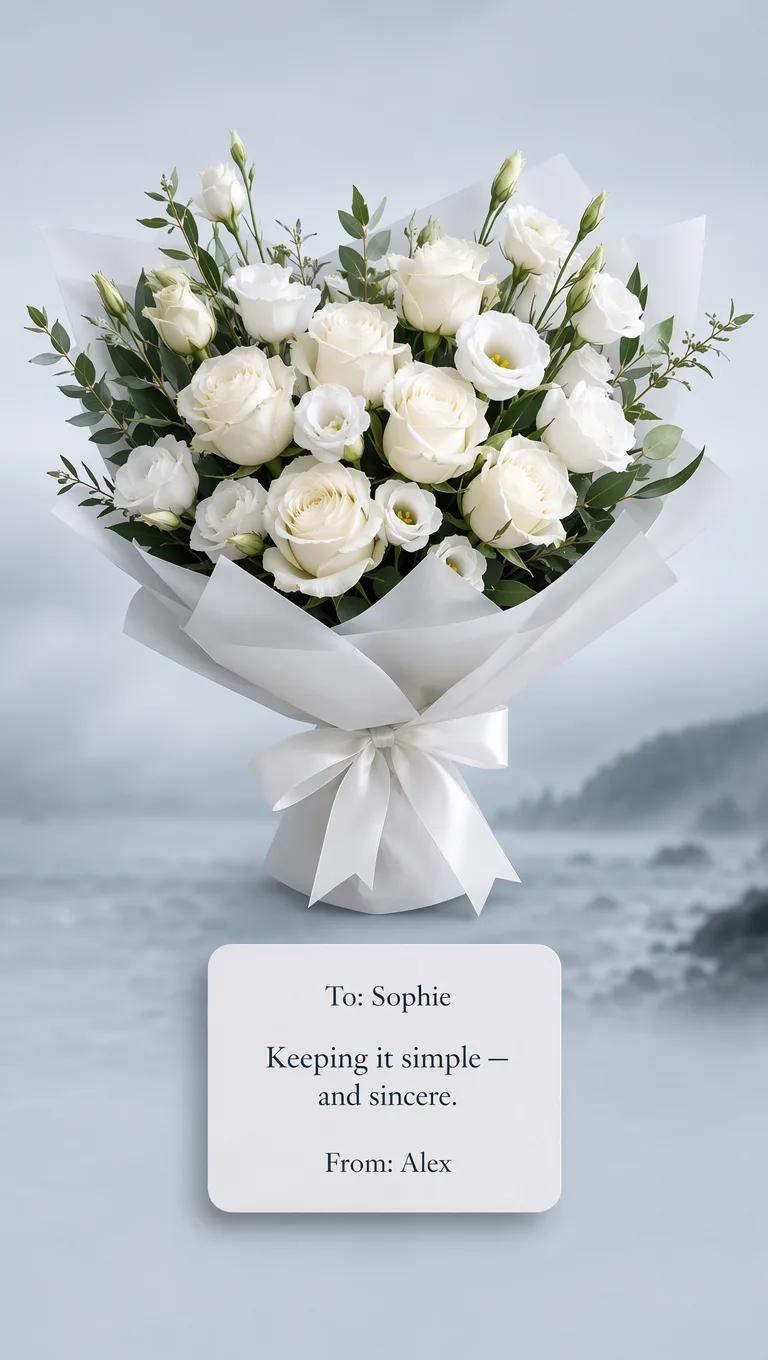 Clean white — To Sophie · From Alex